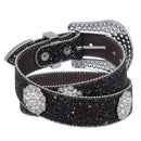 Cinto Feminino - Glitter Strass Luxo Country Pyramid (Fivela Removível)