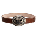 Cinto Country - Couro Legítimo e Fivela Vaquejada Removível (Estilo Masculino Durável)