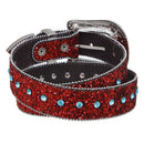 Cinto Feminino de Couro Legítimo - Strass Removível Country